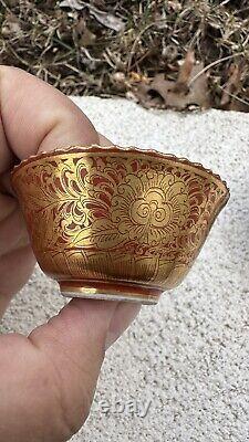 Wonderful Antique Japanese Pair of Porcelain Small kinraden Bowls Signed