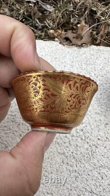 Wonderful Antique Japanese Pair of Porcelain Small kinraden Bowls Signed