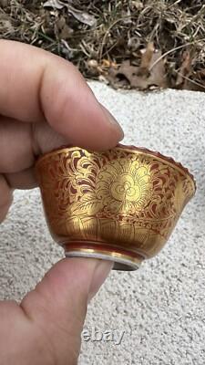 Wonderful Antique Japanese Pair of Porcelain Small kinraden Bowls Signed