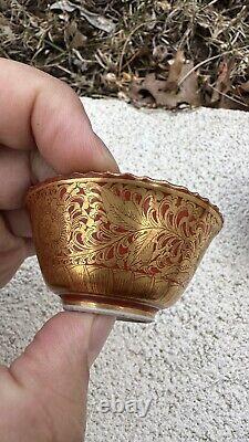 Wonderful Antique Japanese Pair of Porcelain Small kinraden Bowls Signed