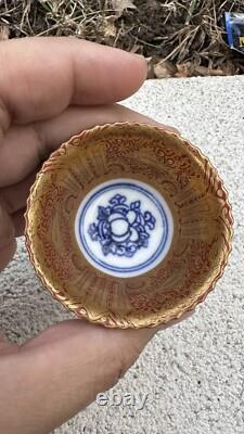 Wonderful Antique Japanese Pair of Porcelain Small kinraden Bowls Signed