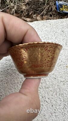 Wonderful Antique Japanese Pair of Porcelain Small kinraden Bowls Signed