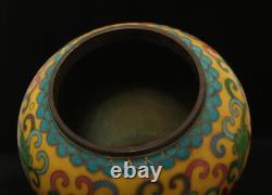 Xuan Signed Pair Old Chinese Bronze Cloisonne Enamel Vase withflower