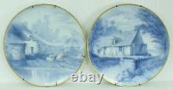 = c. 1900 Lg Pair of Porcelain Chargers Hand Painted Guerin & Cie Limoges, Signed